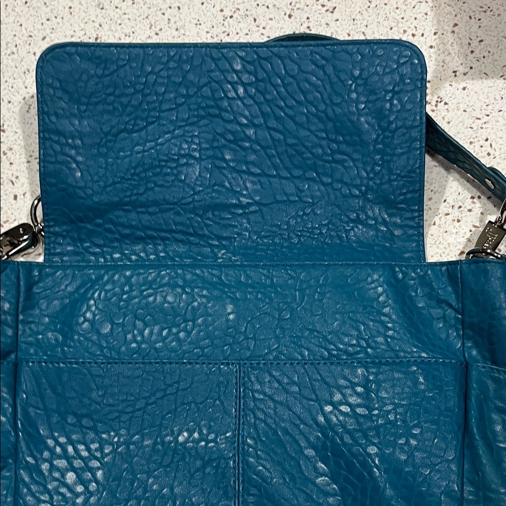 Thirty-One Jewell Teal Affair Vintage Pebble Shoulder Bag - Picture 3 of 15